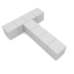 letter T cubic white