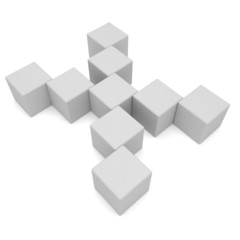 letter X cubic white