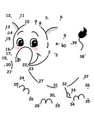 gioco puntini, elefante