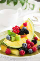 Fruit salad with watermelon.