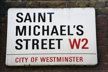 Saint Micheal's Street sign in London