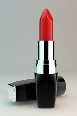 Closeup of red lipstick