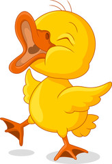 little chick cartoon presenting