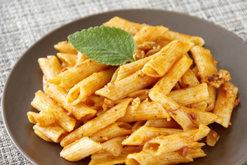 Pasta Garnish with Oregano Leaf