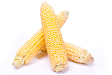 An ear of corn isolated on a white.