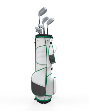 Golf Clubs and Bag Isolated