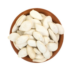 Roasted pumpkin seeds in bowl