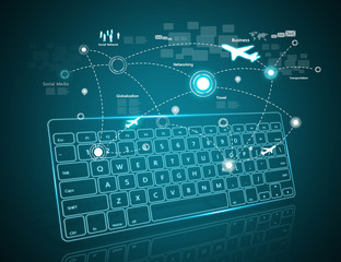 Computer keyboard as symbol of high technology