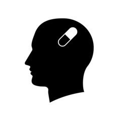 Silhouette of a man head isolated