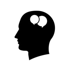 Silhouette of a man head isolated