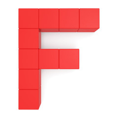 letter F cubic red