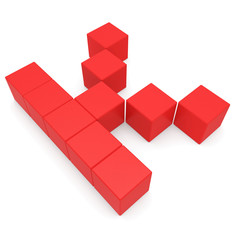 letter K cubic red