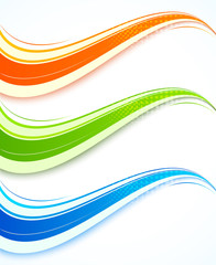 Set of wavy banners