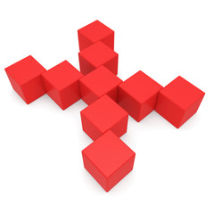 letter X cubic red