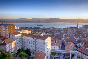 old houses in the city of Santander in Spain