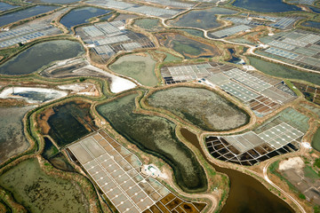 Marais salants de Guérande vue du ciel