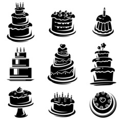 Cake set. Vector