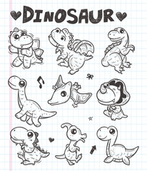 doodle dinosaur icons