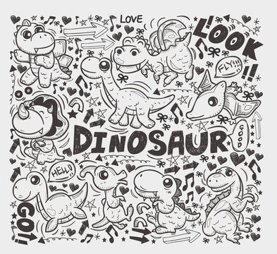 doodle dinosaur element