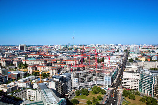 Berlin panorama. Berlin Catherdral and TV Tower