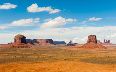 Monument Valley under the blue sky
