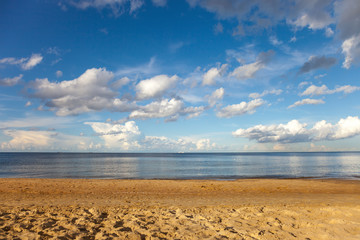Fototapeta premium Beach in Jelitkowo on the Baltic coast near Sopot, Poland.
