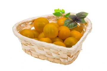 Yellow bright cherry tomato