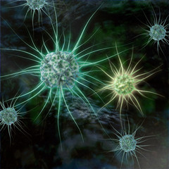 Virus cells - 3D Rendering