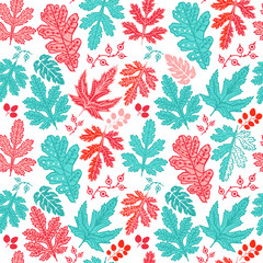 Seamless leaf pattern.Leaf background. Autumn seamless pattern.