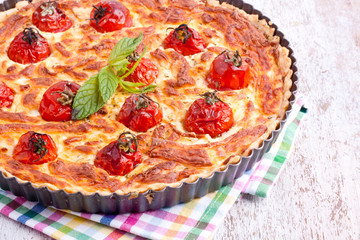 cheese tart with tomato