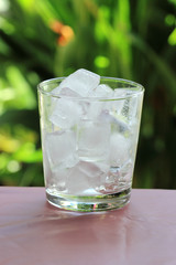 A glass of refreshing ice cube