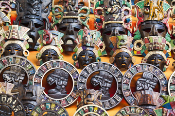 Handmade souvenir masks, Mexico