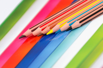 Fototapeta premium Different colored pencils