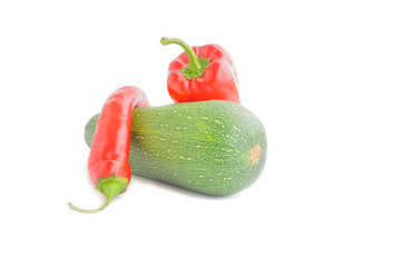 fresh vegetables on the white background