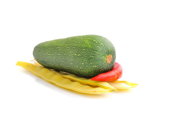 fresh vegetables on the white background