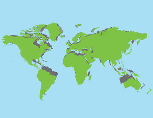 Map of the world green