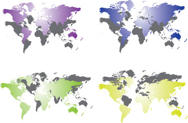 World map in different colors