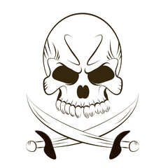 Fototapeta premium Pirate Skull and Swords