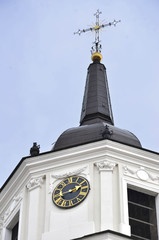 Fototapeta na wymiar Church tower in close view