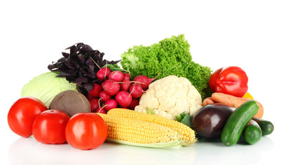 Different vegetables isolated on white