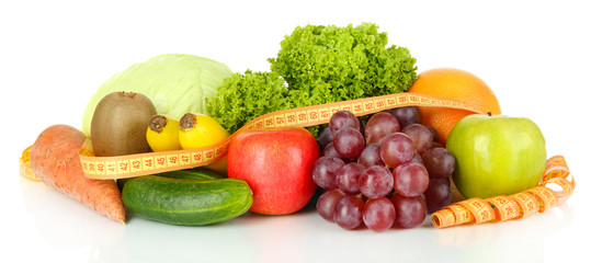 Fresh vegetables isolated on white