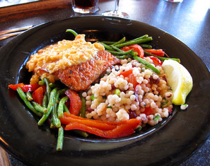 fish steak and vegetable