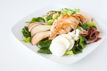 plate of fresh chopped grilled chicken salad
