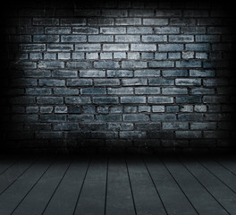 Vintage brick wall and wood floor texture.
