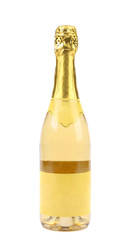 Goldish bottle of champagne.
