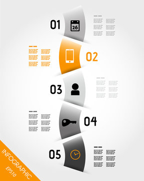 orange infographic wave with icons