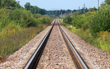 Fototapeta premium Straight railway perspective