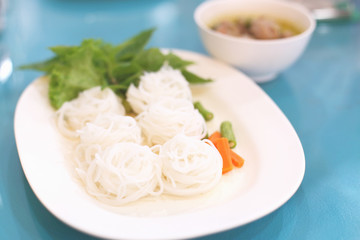 The noodles and red curry