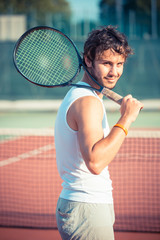 Young Man Playing Tennis