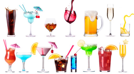 different images of alcohol isolated